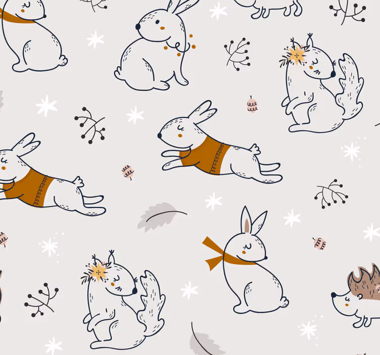 Tapete Tiere verspieltes hasenmotiv - TenStickers