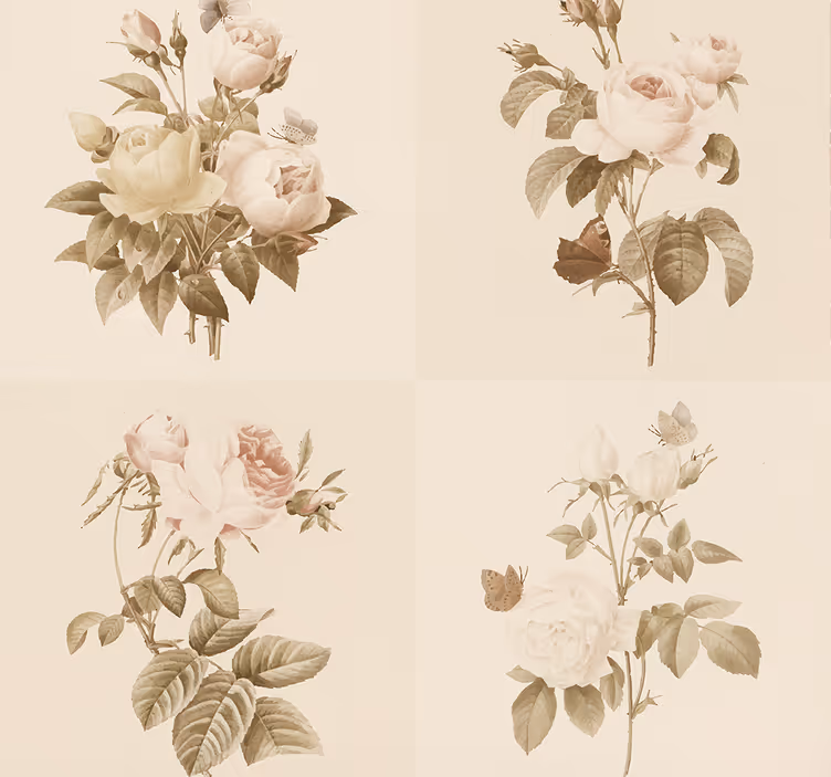 Tapete Eingang blumenfliesen-design - TenStickers