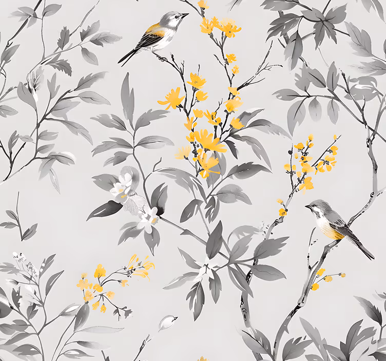 Tapete Eingang graues walddesign - TenStickers
