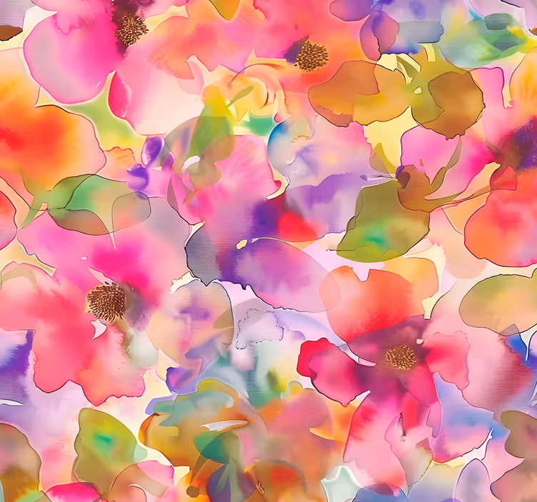 Tapete Eingang mehrfarbiges Blumendesign - TenStickers