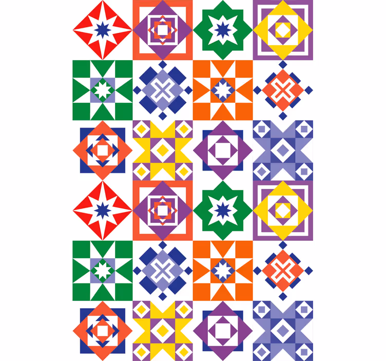 Tapete Fliesenoptik mehrfarbiges Design - TenStickers