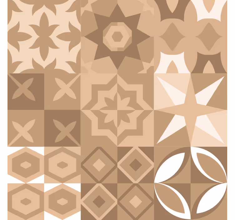 Tapete Fliesenoptik portugiesische beige fliesen - TenStickers