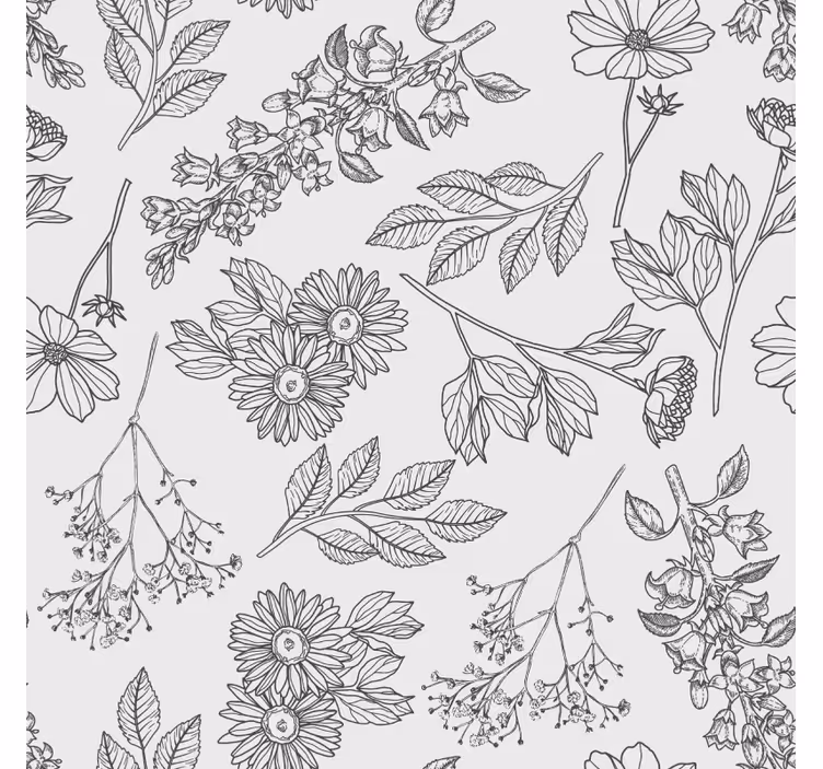 Tapete Flur beiges blumenmuster - TenStickers