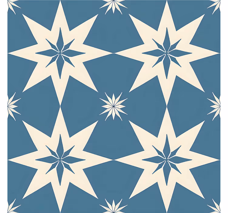 Tapete Fliesenoptik blaues sternendesign - TenStickers