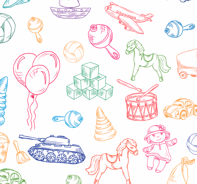 Babyzimmer Tapete verspielte kindheitsmotive - TenStickers