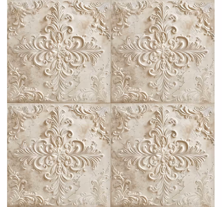 Tapete Barock beige fliesen - TenStickers