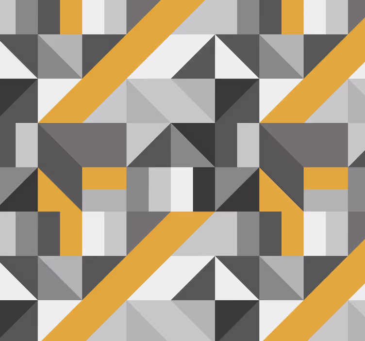 Dreieckige Tapete Geometrisches Muster mit goldenen elementen - TenStickers