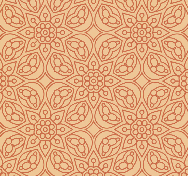Tapete Wohnzimmer mit Vintage mandala elemente - TenStickers
