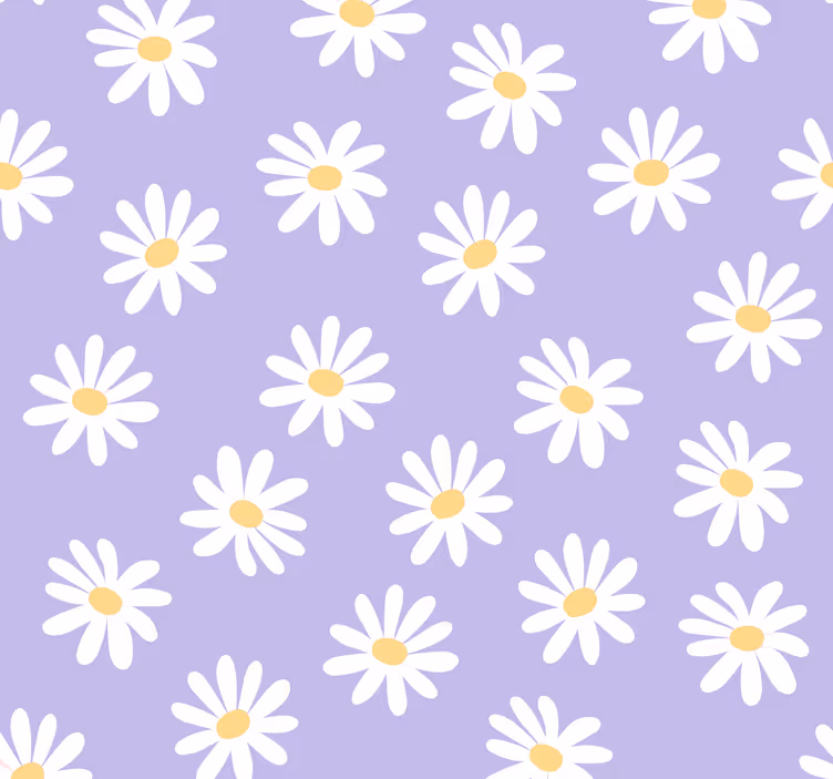 Fototapete Natur weiße Blumen auf Lila - TenStickers