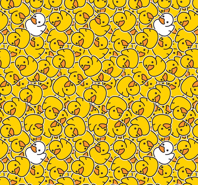 Moderne Tapete Verschiedene süße weiße ente - TenStickers