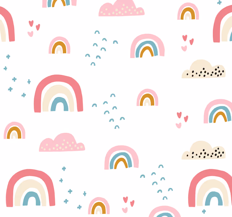 Tapeten Schlafzimmer Pastellfarbenes regenbogenmuster - TenStickers