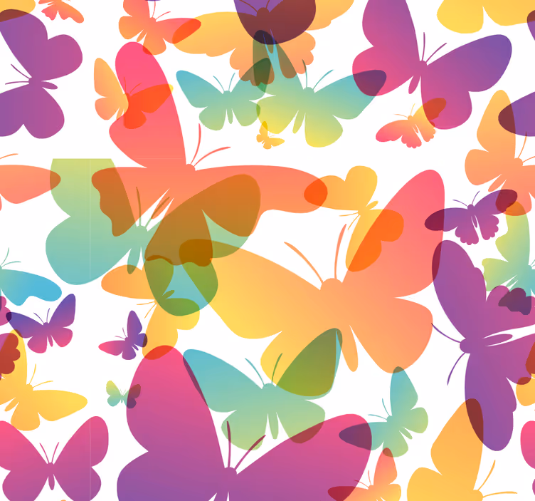 Schmetterling Tapete Farbverlaufsschmetterlinge - TenStickers