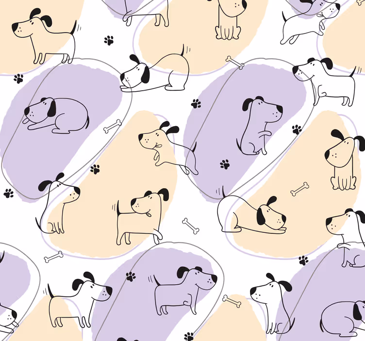 Hunde Tapete nordisches Hundemuster - TenStickers