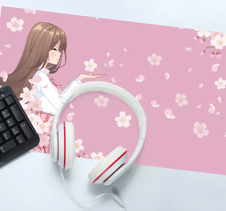 Anime mauspad mit charmantem blumencharakter - TenStickers