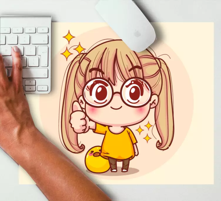 Anime mauspad mit fröhlichem cartoon charakter - TenStickers
