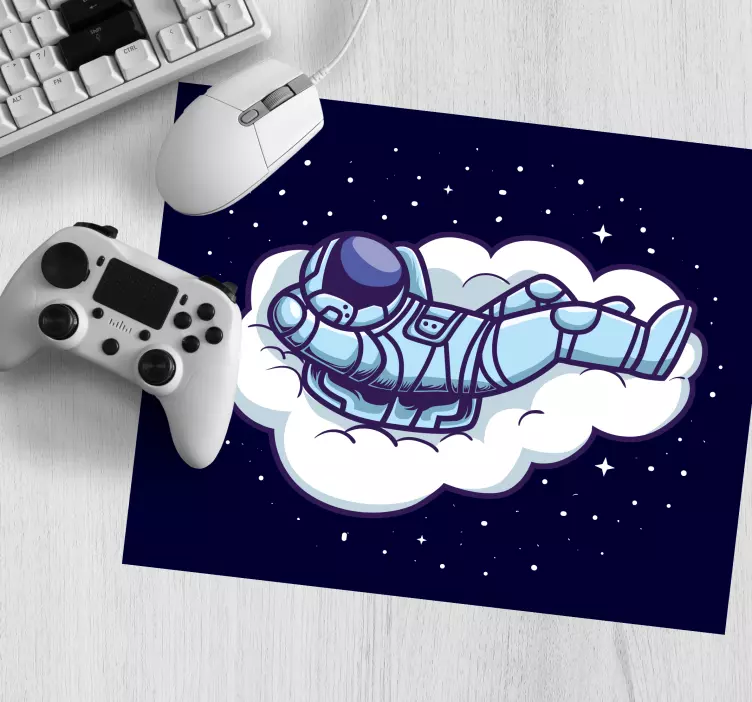 Gaming mauspad astronaut schwebend auf wolke - TenStickers