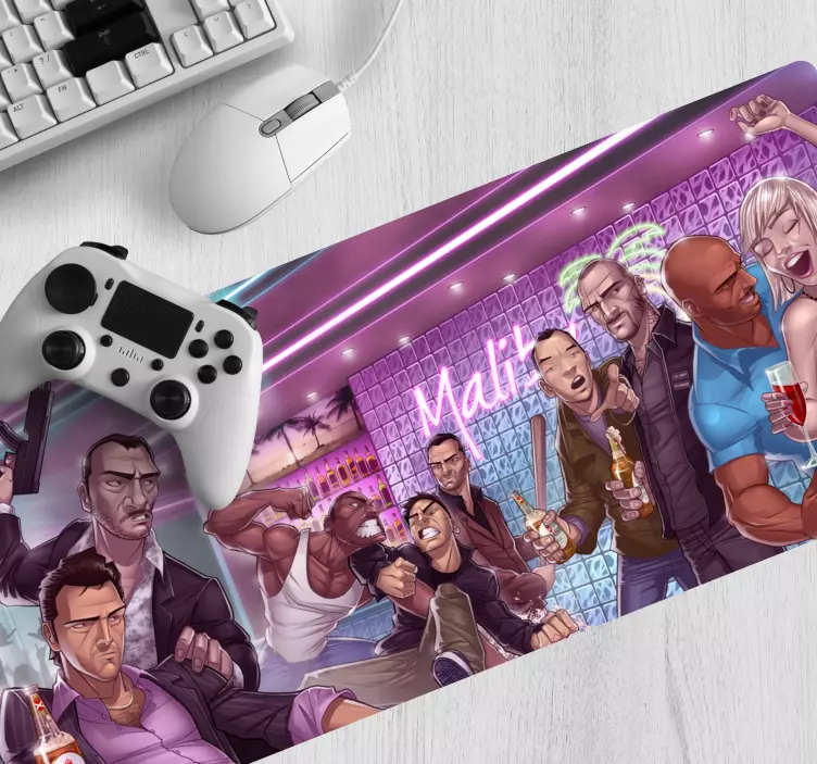 Gaming mauspad dramatische party-szene - TenStickers