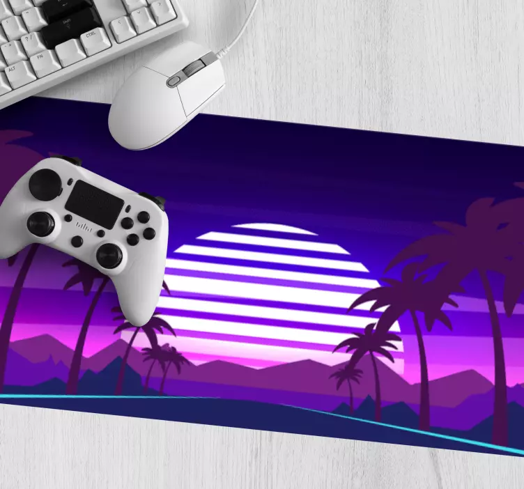 Gaming mauspad farbiger sonnenuntergang landschaft - TenStickers