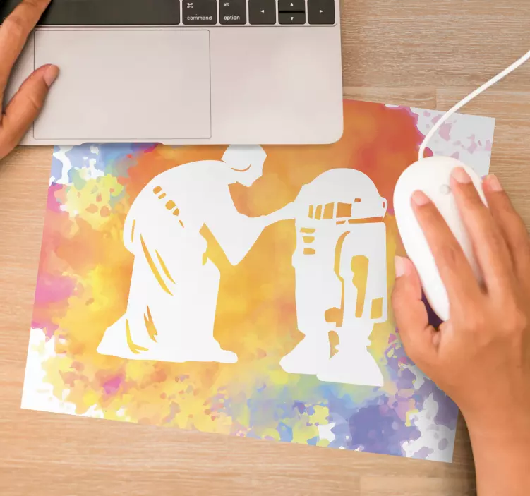 Gaming mauspad ikonische roboterinteraktion - TenStickers