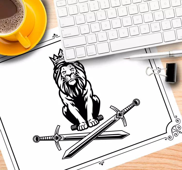 Mauspad königliches löwenemblem - TenStickers