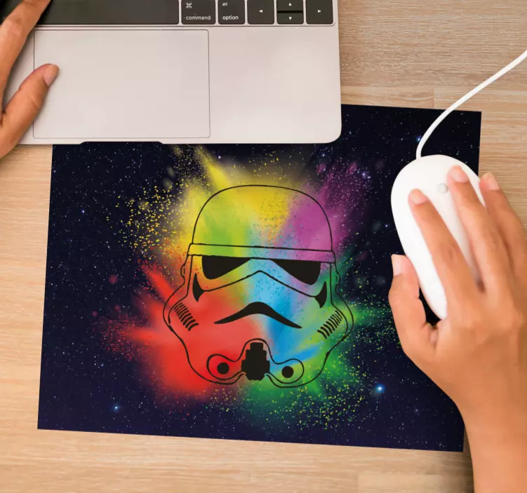 Gaming mauspad mit buntem stormtrooper gesicht - TenStickers