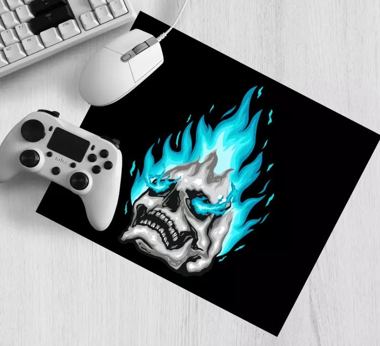 Gaming mauspad mit feuriger totenkopf grafik - TenStickers