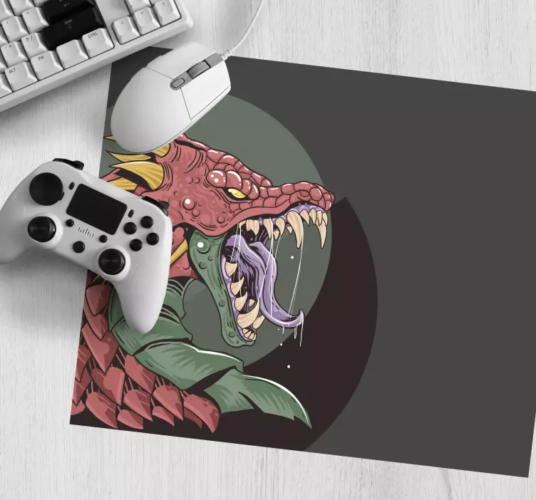 Gaming mauspad mit furchterregendem drachenkopf - TenStickers