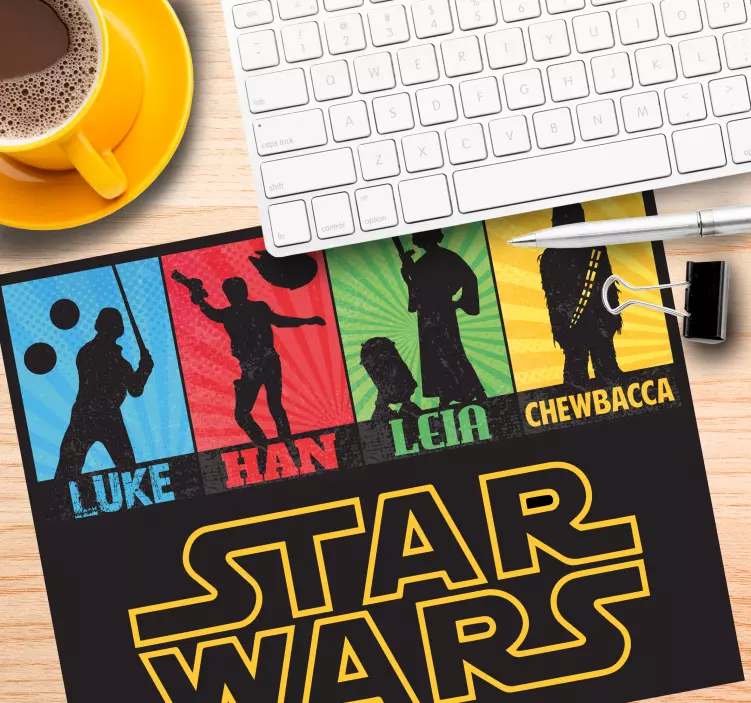 Gaming mauspad mit ikonischen charakter-silhouetten - TenStickers