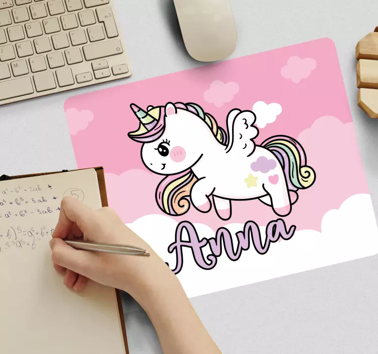 Gaming mauspad mit niedlichem einhorn-fantasy-motiv - TenStickers