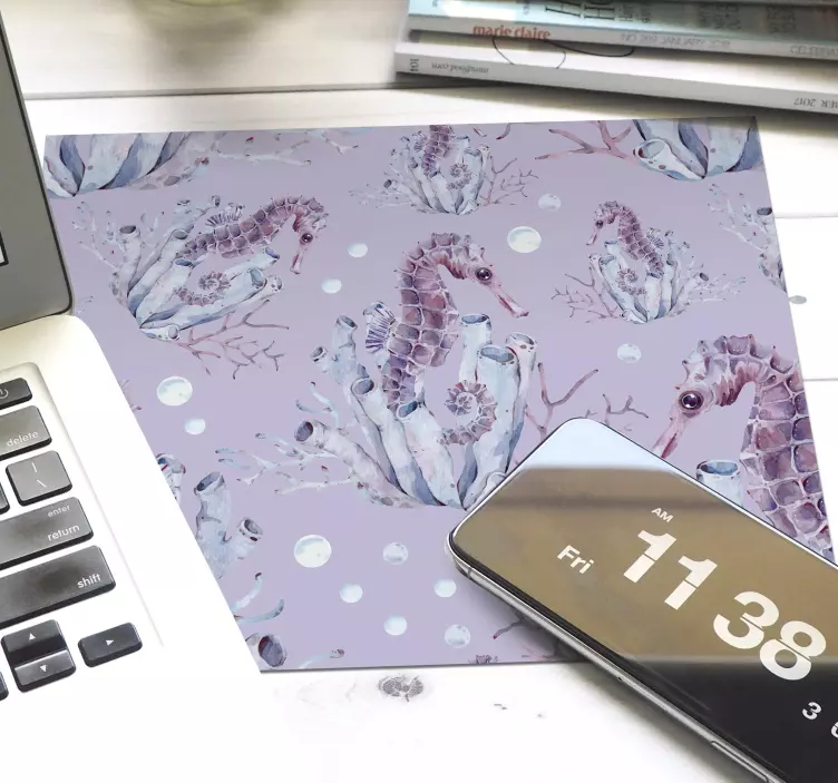Gaming mauspad mit seepferdchen aquatikmuster - TenStickers