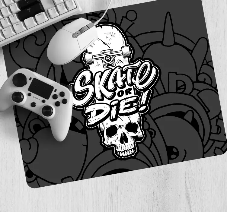 Gaming mauspad mit skateboard totenkopf grafik - TenStickers