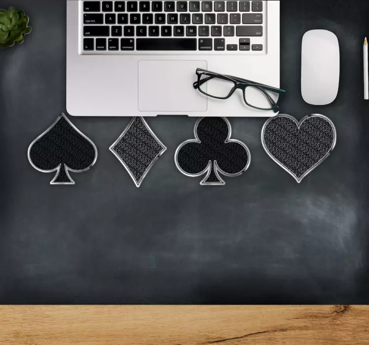 Gaming mauspad mit spielkarten-symbolen - TenStickers