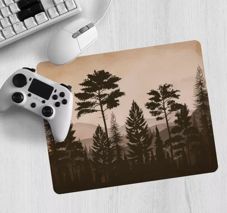 Gaming mauspad silhouette waldszene - TenStickers