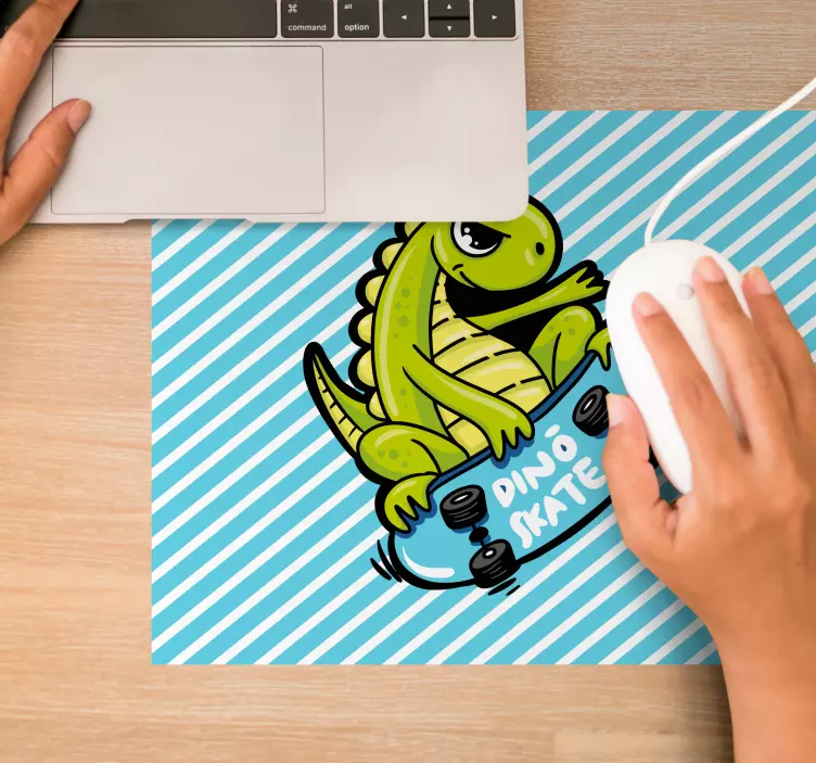 Gaming mauspad verspielter dinosaurier skate - TenStickers