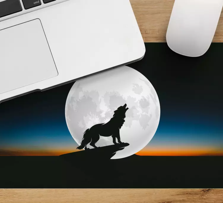 Gaming mauspad wolf heulender mond - TenStickers