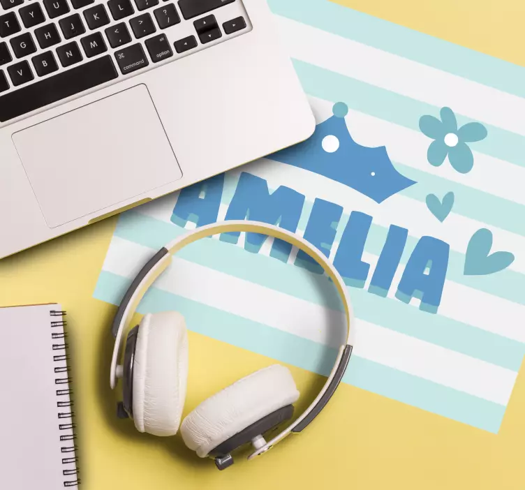 Mauspad mit namen amelia kronenmuster - TenStickers