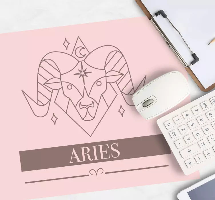Mauspad mit namen aries sternzeichen symbol - TenStickers