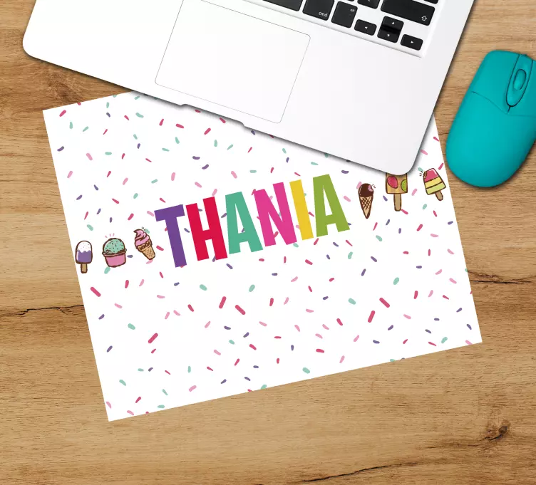 Mauspad mit namen bunte namensdekoration - TenStickers