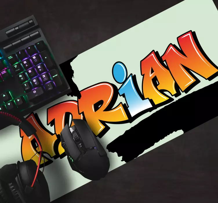 Mauspad mit namen bunter personalisierter text - TenStickers