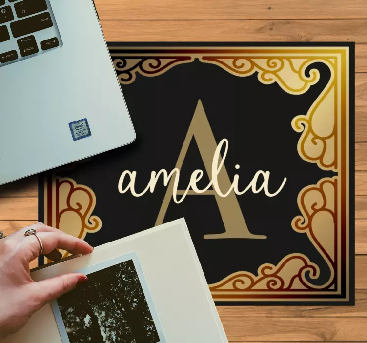 Mauspad mit namen elegantes monogramm design - TenStickers