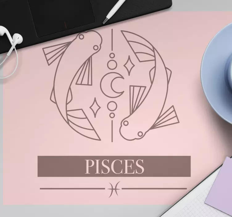 Mauspad mit namen fische zodiac symbol - TenStickers