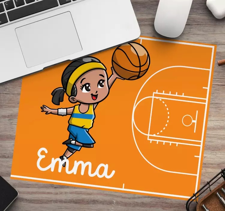 Mauspad mit Namen fröhlicher basketballspieler - TenStickers