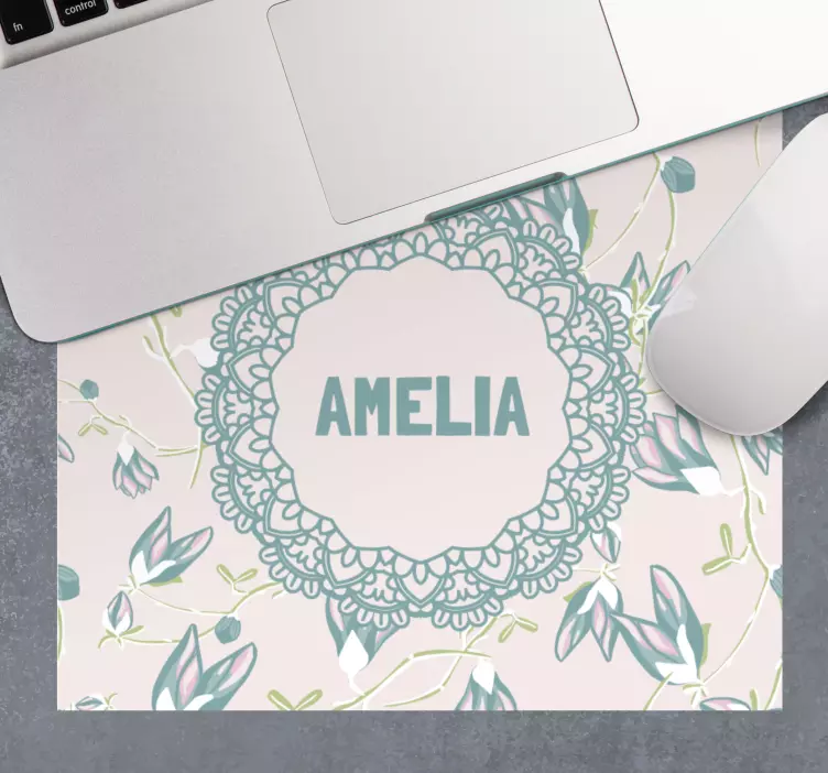 Mauspad mit namen im floralen spitzen design - TenStickers