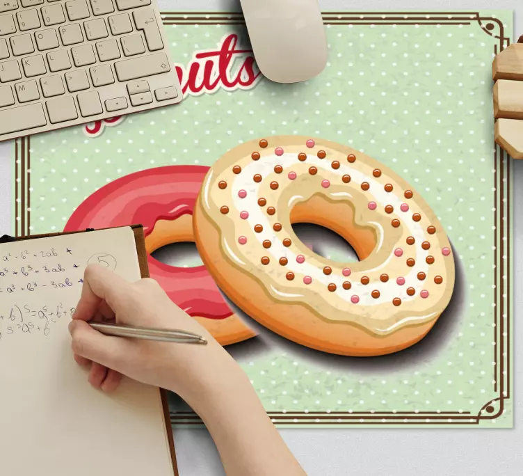 Mauspad mit namen leckeres donut duo - TenStickers