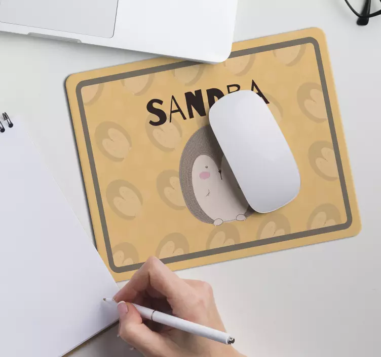 Mauspad mit namen niedliches igel-motiv - TenStickers