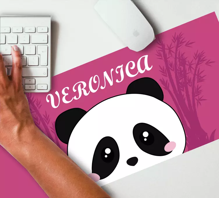 Mauspad mit namen panda gesicht design - TenStickers