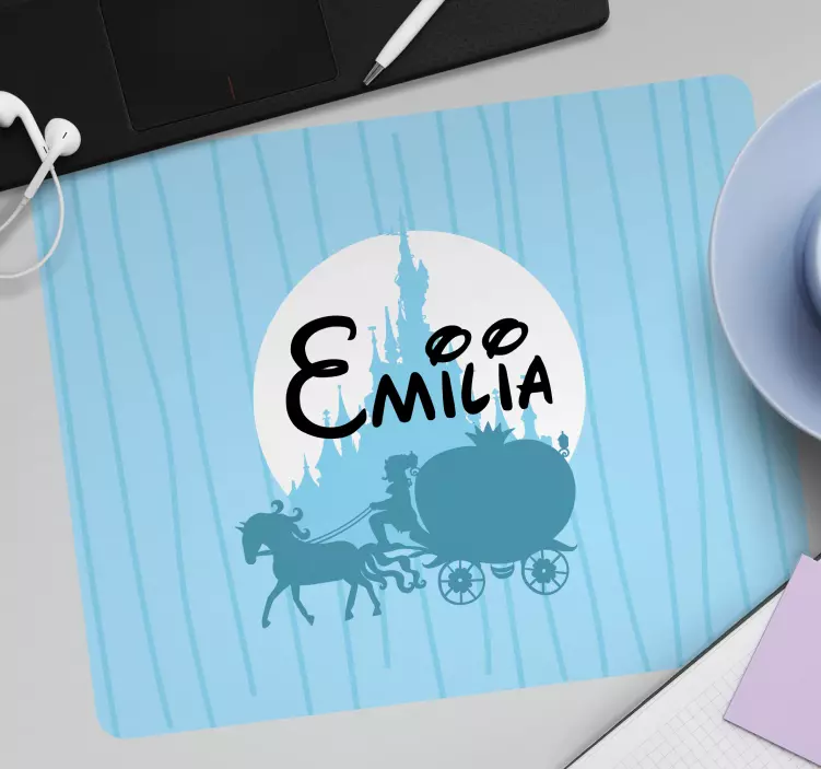 Mauspad mit namen personalisierte kutschenszene - TenStickers