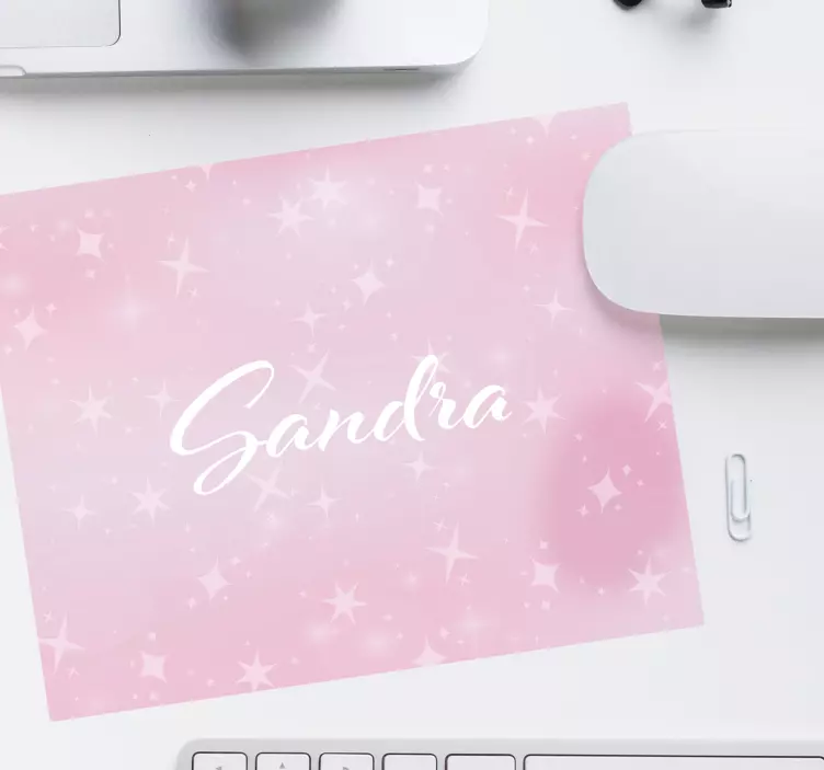 Mauspad mit namen personalisierte pinke glitzer - TenStickers