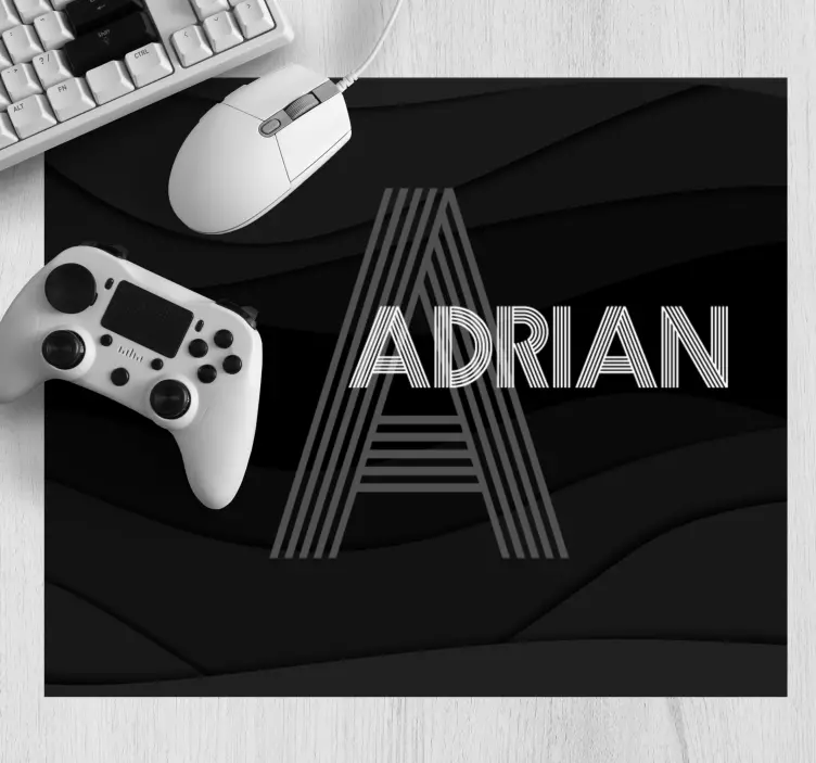 Mauspad mit namen stilvolles personalisiertes monogramm - TenStickers