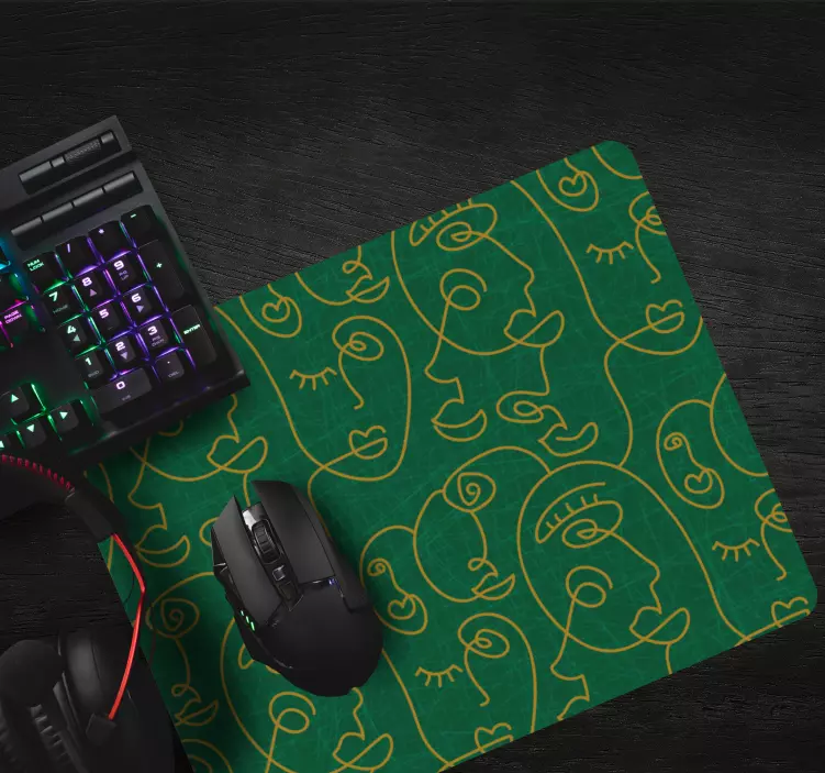 Mauspad muster abstrakte liniengesichter - TenStickers